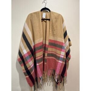 Woolrich blanket wrapped stripped shawl one size